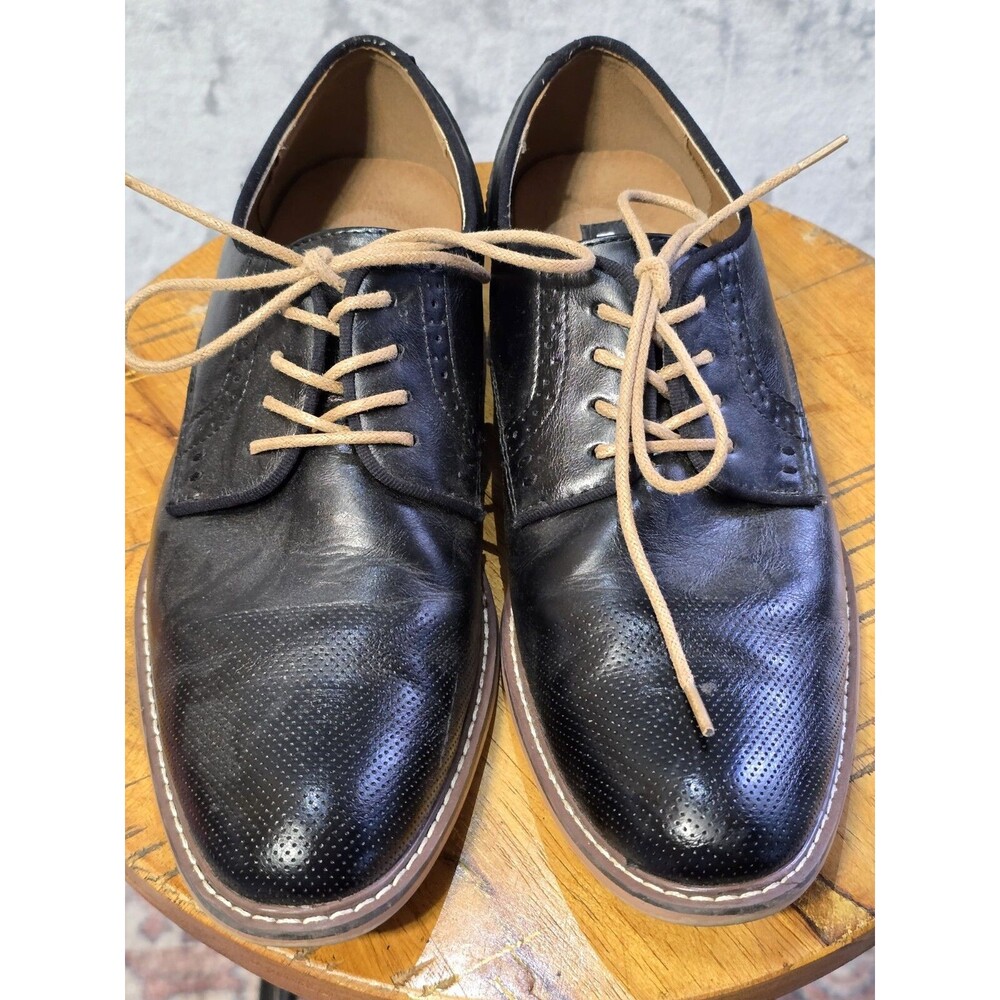 Steve Madden Mens Oxford Dress Shoes 10 Black Tie Up